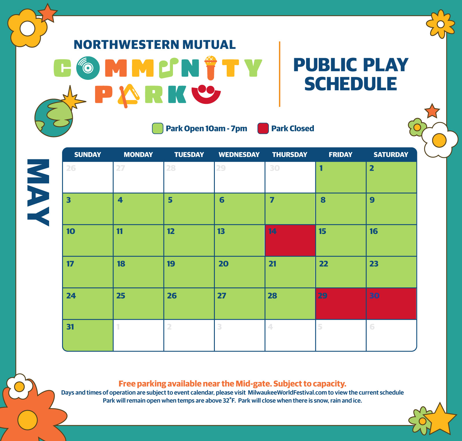 May schedule